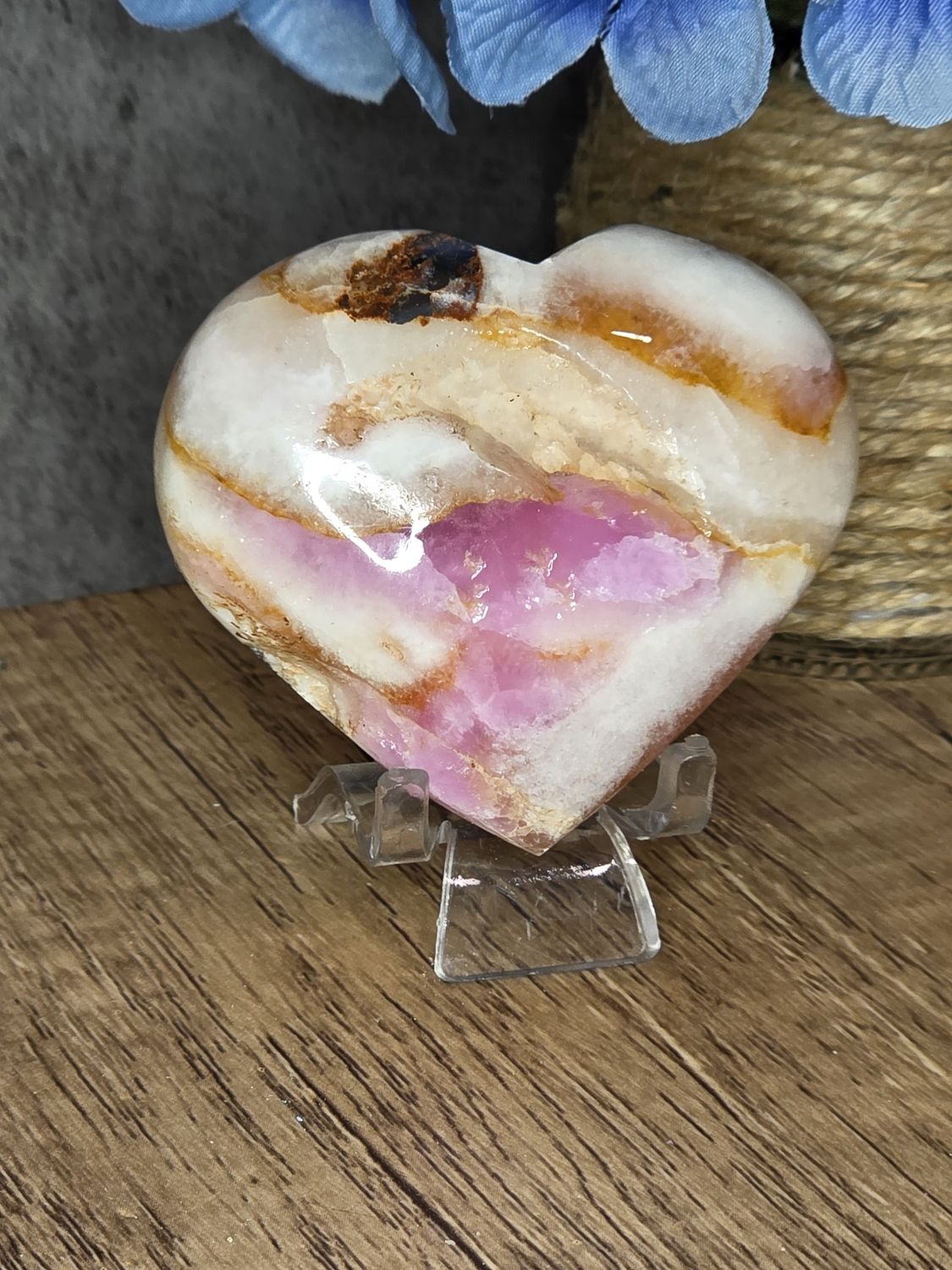Pink Aragonite Heart #1