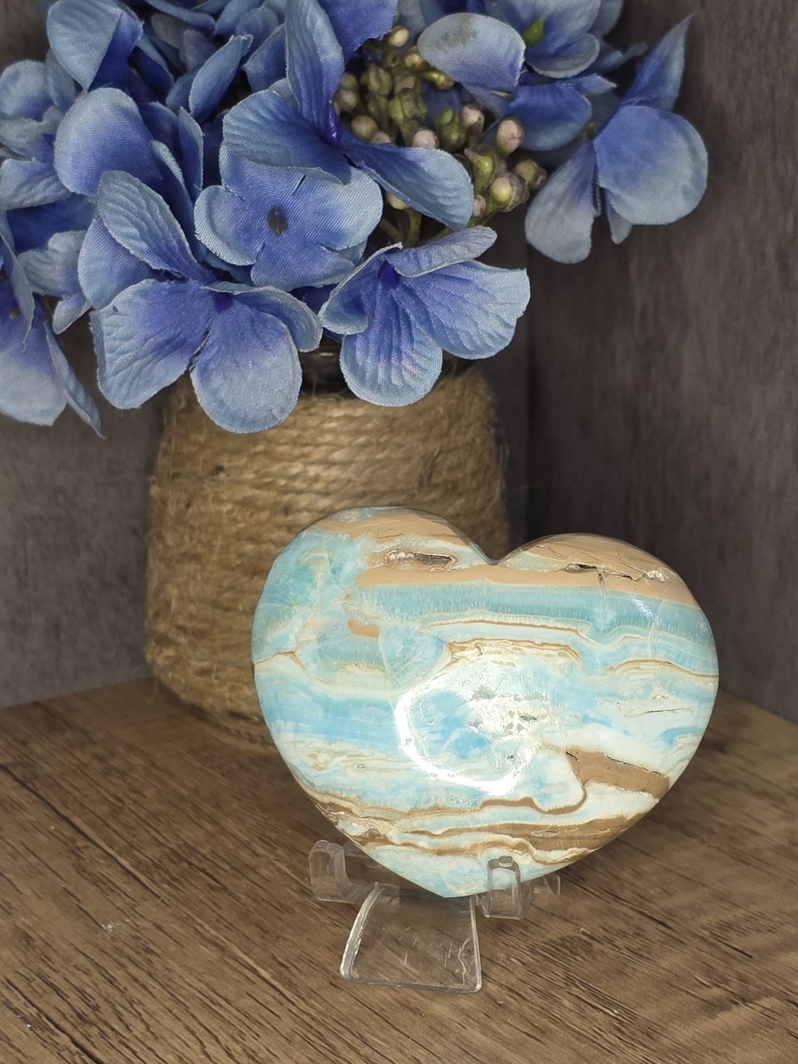 Blue Aragonite Heart