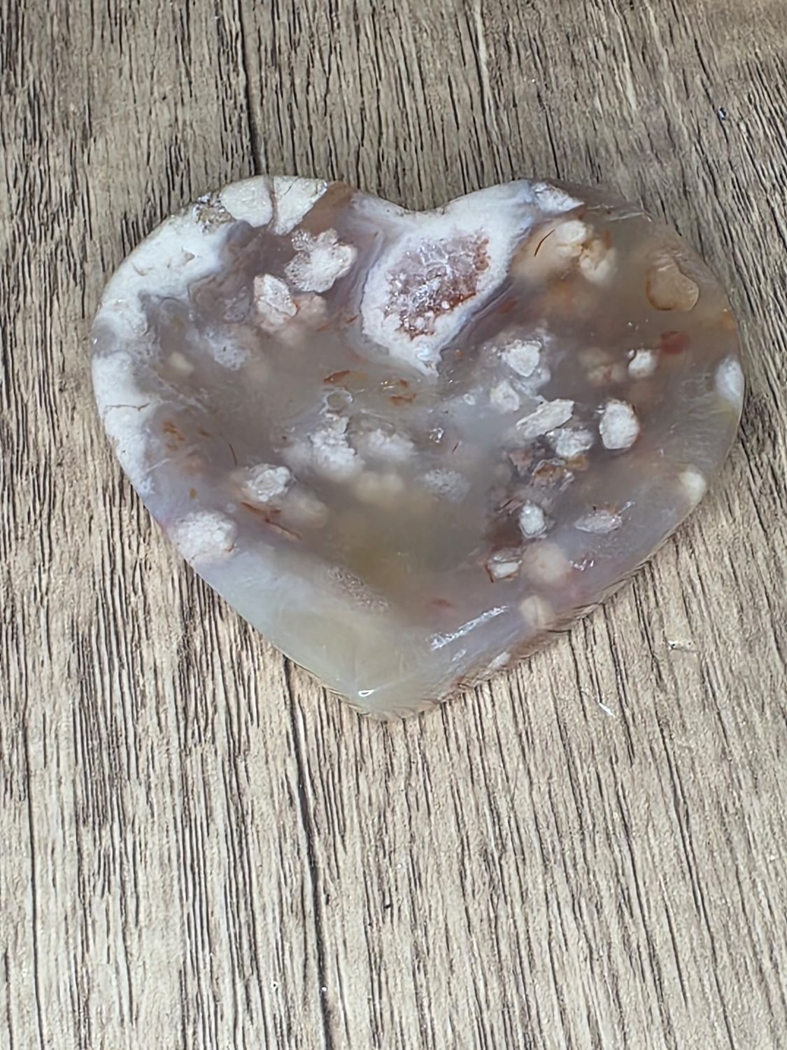 Cotton Candy Agate Heart dish