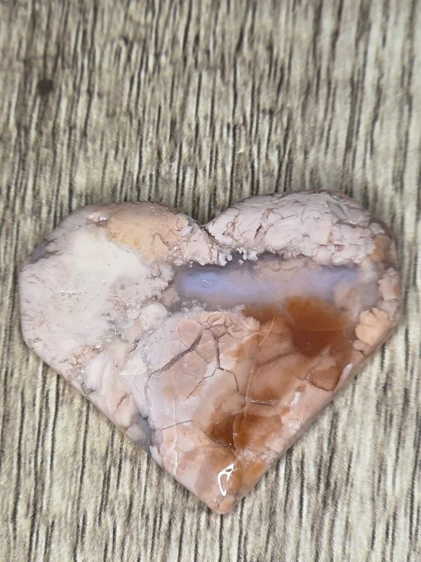 Cotton Candy Agate Heart