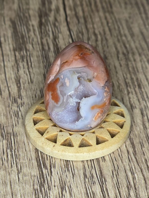 Cotton Candy Agate Egg w/stand