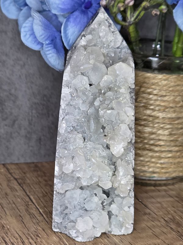 Calcite w/Quartz tower.  Beautiful piece!