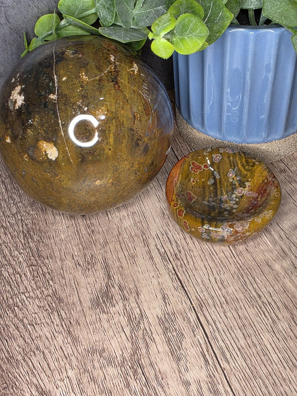 Ocean Jasper sphere w/Ocean Jasper stand