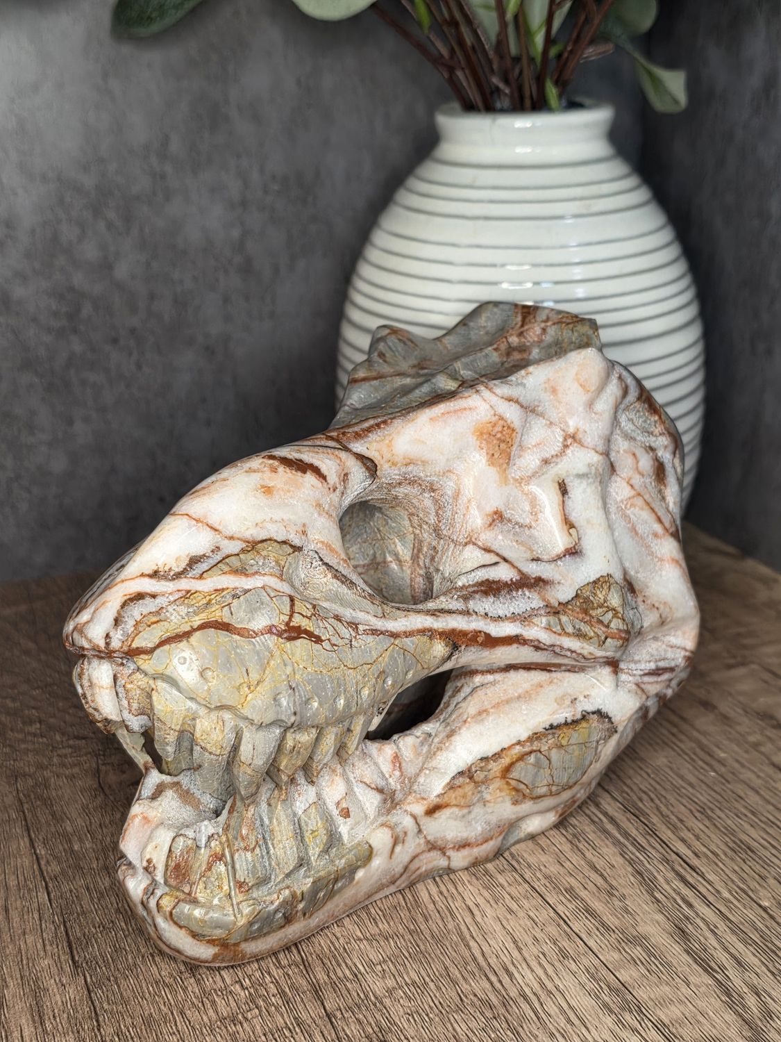 HUGE Agate Dinosaur skull