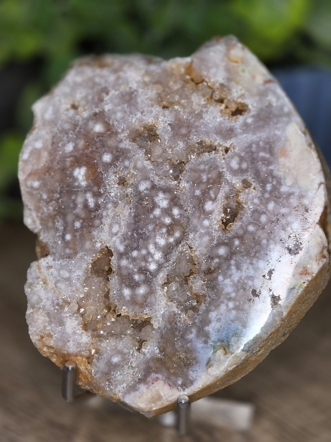 Pink Amethyst, slice.  Includes stand!