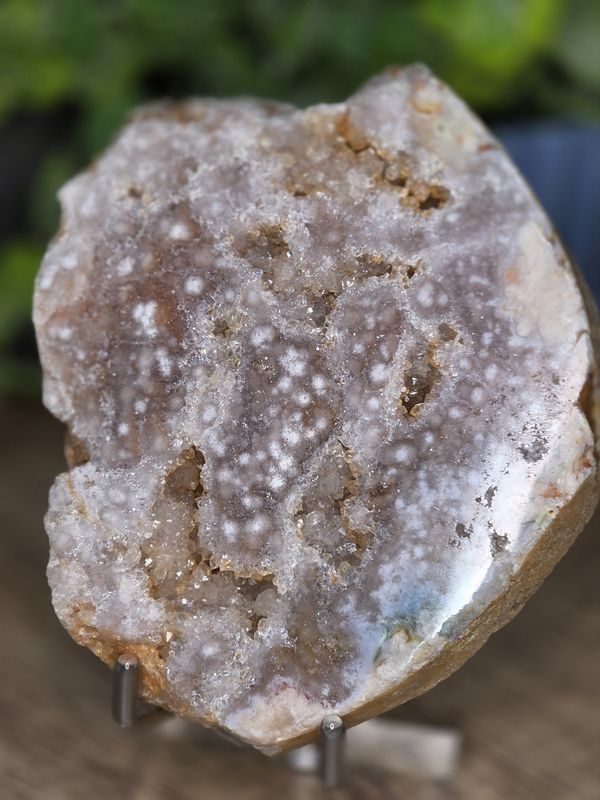 Pink Amethyst, slice.  Includes stand!