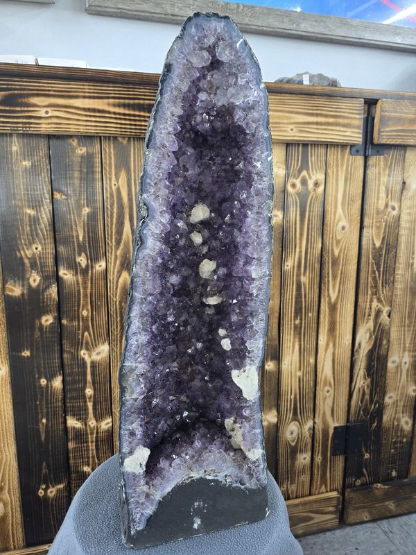 Amethyst cathedral w/druzy Calcite #2 AMAZING piece!