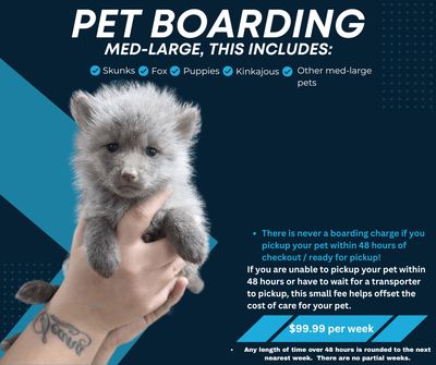 Boarding, med-large animal. (weaned)