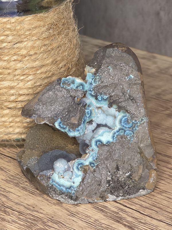 Druzy Shattuckite free standing specimen