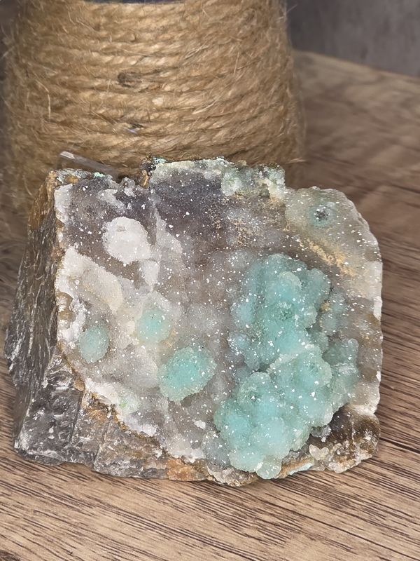 Druzy Quartz on Chrysocolla