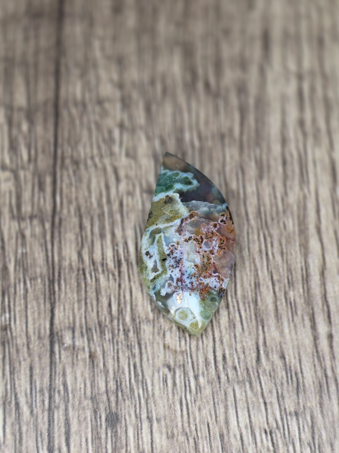 Chrysocolla &amp; native copper, cabochon