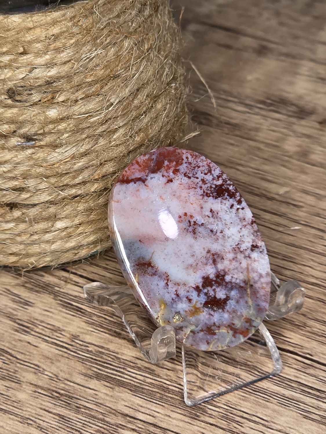 Red Indonesian Opalized Wood, cabochon