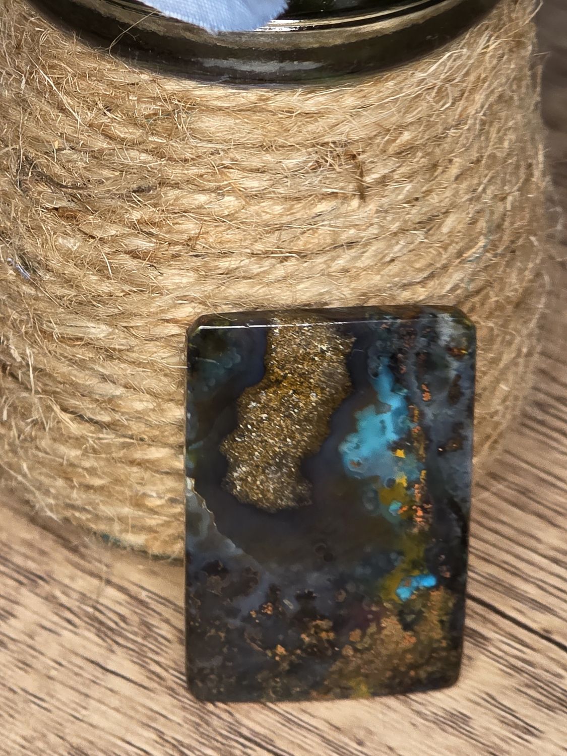 AMAZING Blue Indonesian Opalized Wood, cabochon