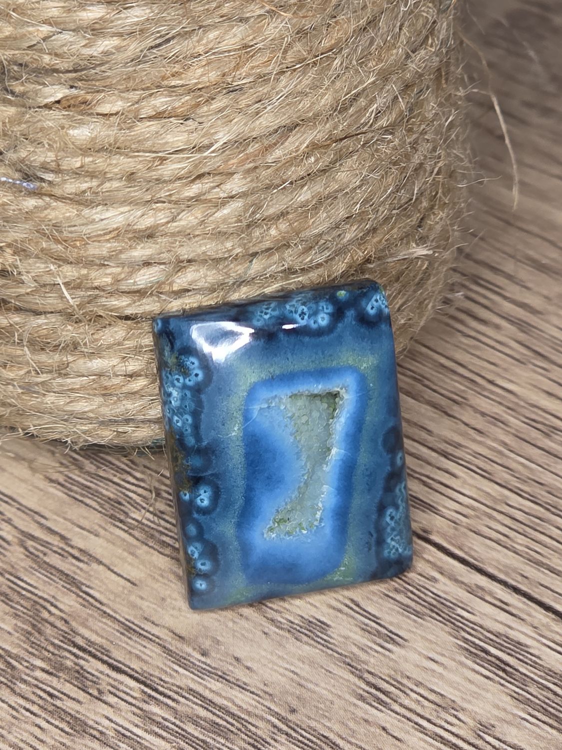 Druzy Shattuckite, cabochon