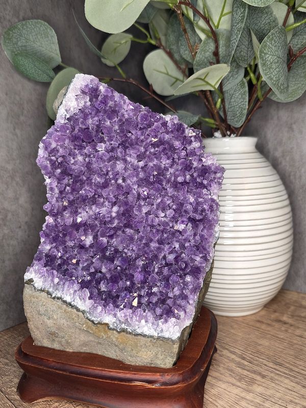 Amazing Amethyst w/custom wood stand #5
