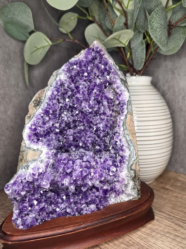 Amazing Amethyst w/custom wood stand #6