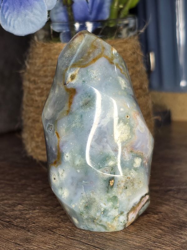 Blue Ocean Jasper, flame