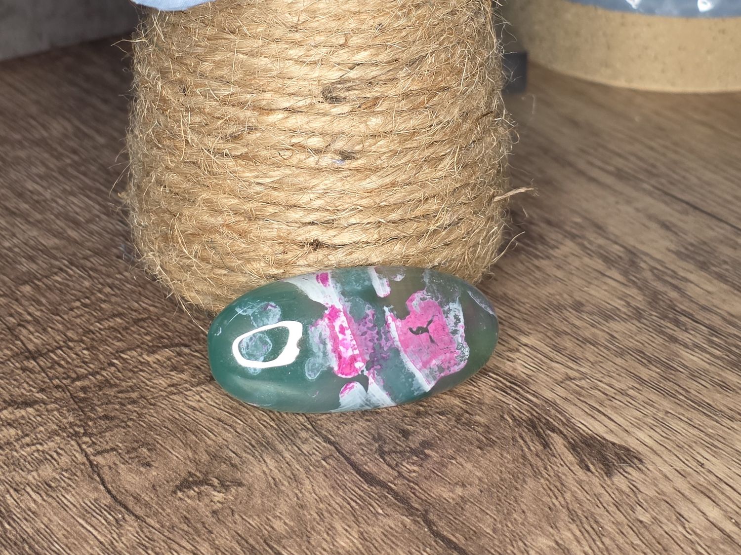 Peachblow, Fire Agate, cabochon