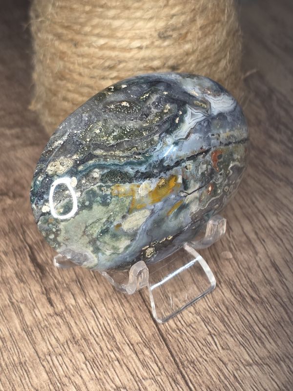 Blue Ocean Jasper, palm stone #3
