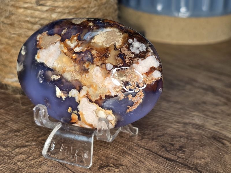 Blue Flower Agate, palm stone.  Amazing!!!