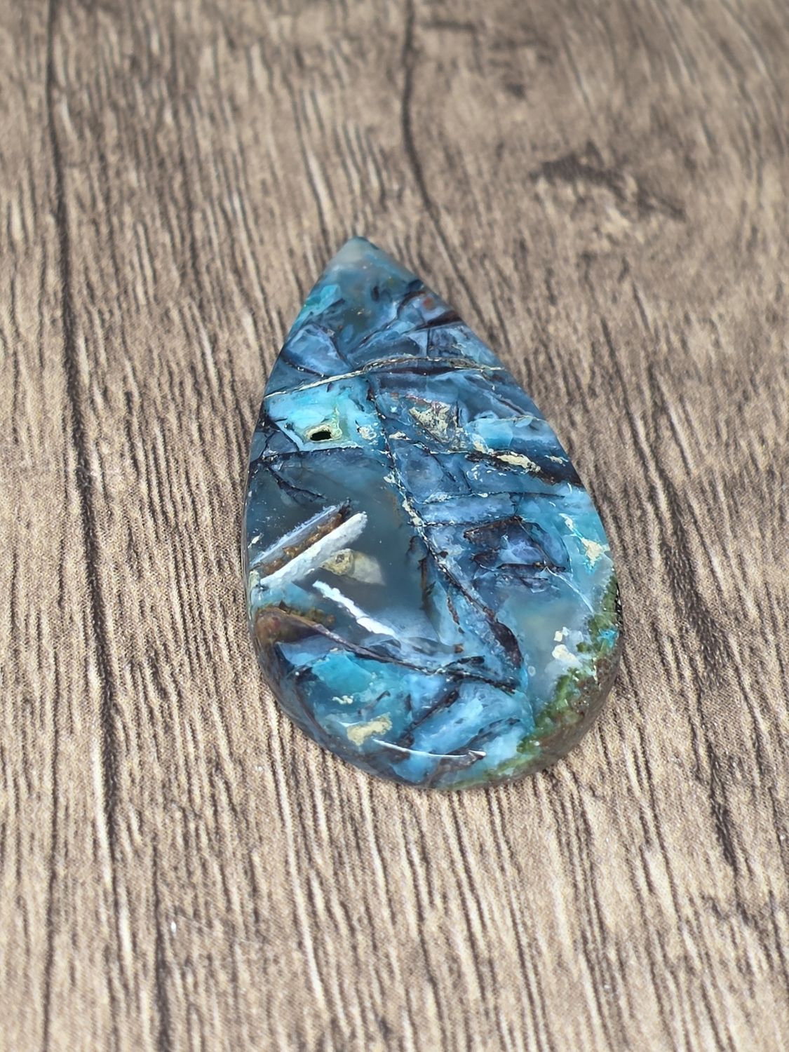 Chrysocolla Native Copper, cabochon