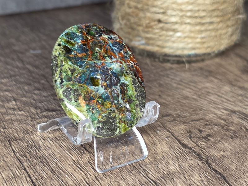 Multicolor Plume Agate, cabochon