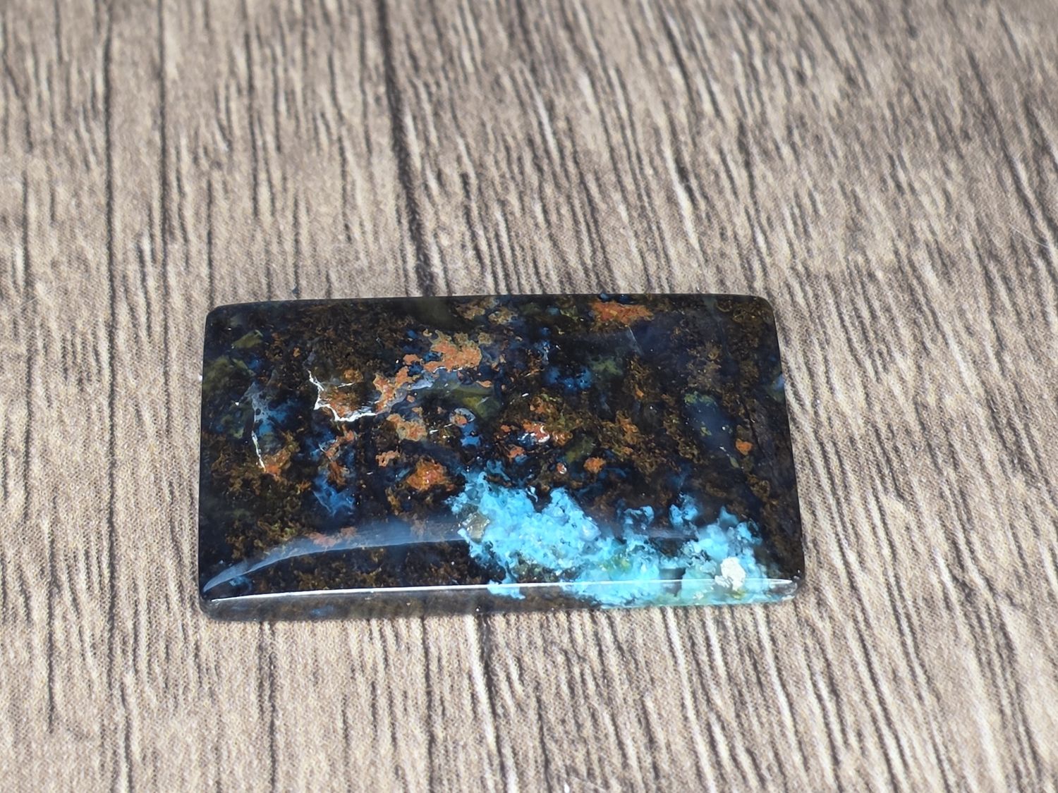 Gem Silica w/Blue Chrysocolla, cabochon