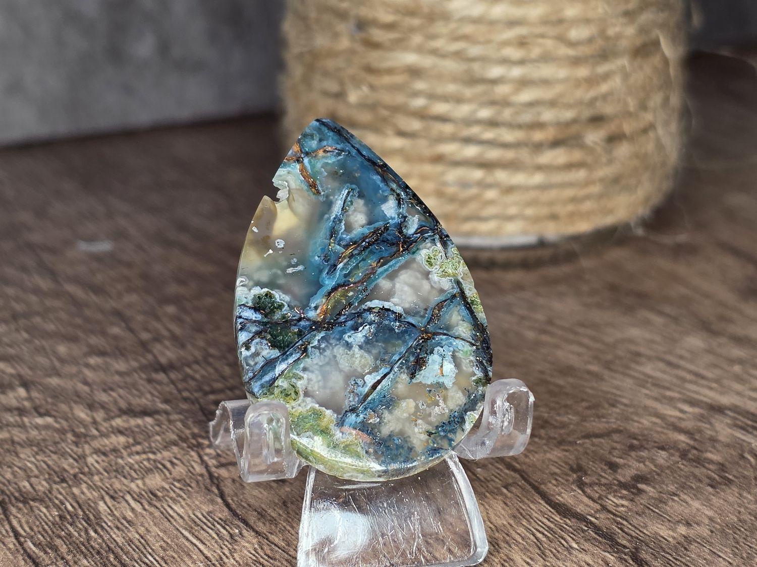 Chrysocolla &amp; Native Copper, cabochon #3