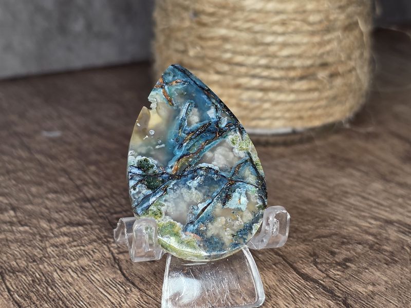 Chrysocolla &amp; Native Copper, cabochon #3