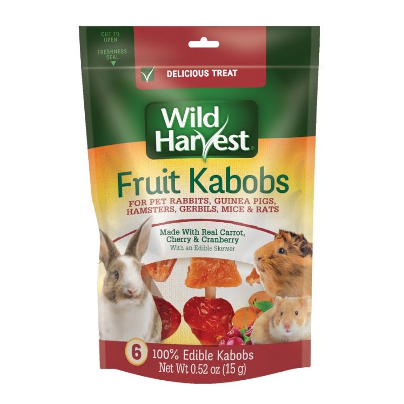 Wild Harvest Fruit Kabobs Small Animal Treat Real Carrot, Cherry &amp; Cranberry, 1ea/6 ct