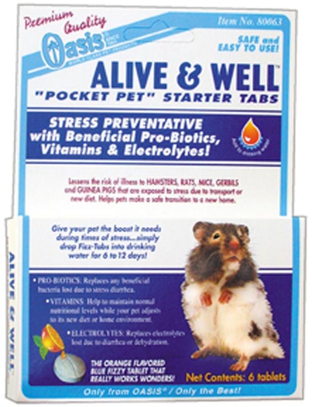 Oasis Alive &amp; Well Probiotic Treatment Fizz-Tablets for Small Animals 1ea/6 ct