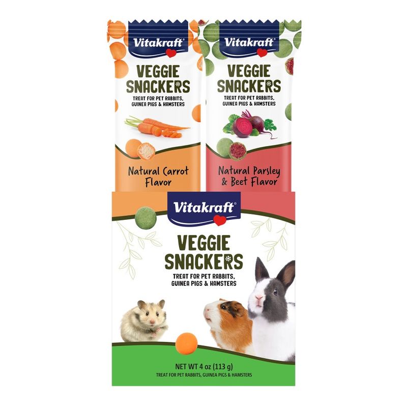 Vitakraft Veggie Snackers Carrot &amp; Parsley Beet Small Animal Treat 1ea/4 oz