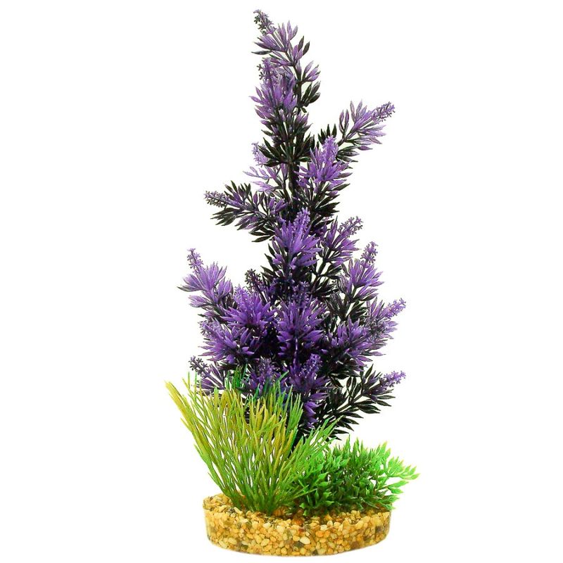 Blue Ribbon Pet Products ColorBurst Florals Gravel Base Pacifica Plant Black, Purple, 1ea/12 in