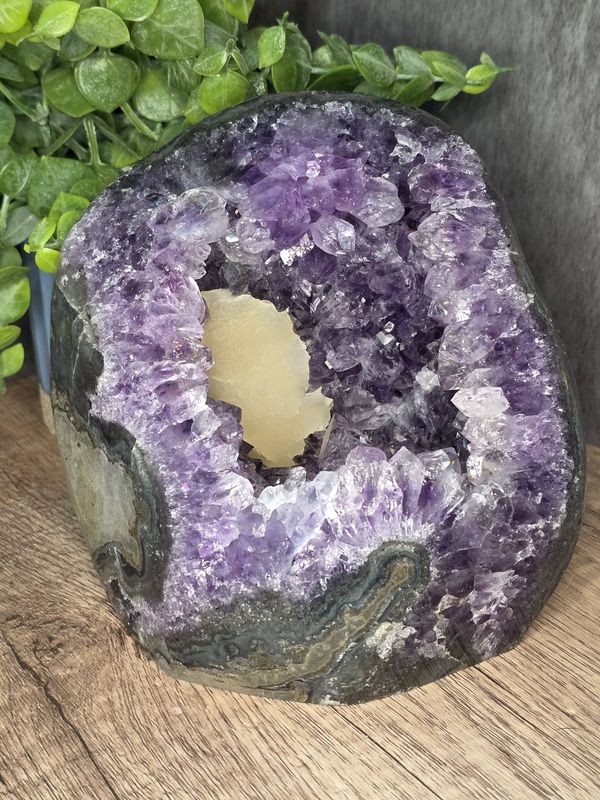 Purple Amethyst w/huge Calcite.  Amazing piece!
