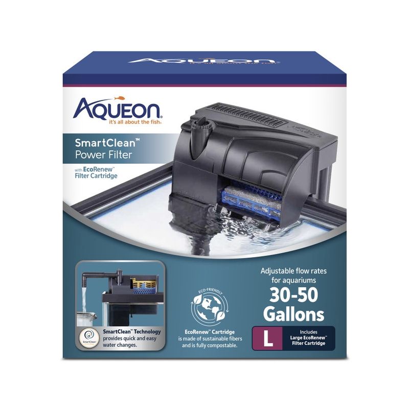 Aqueon SmartClean Power Filter with EcoRenew Filter Cartridge 1ea/30-50 gal