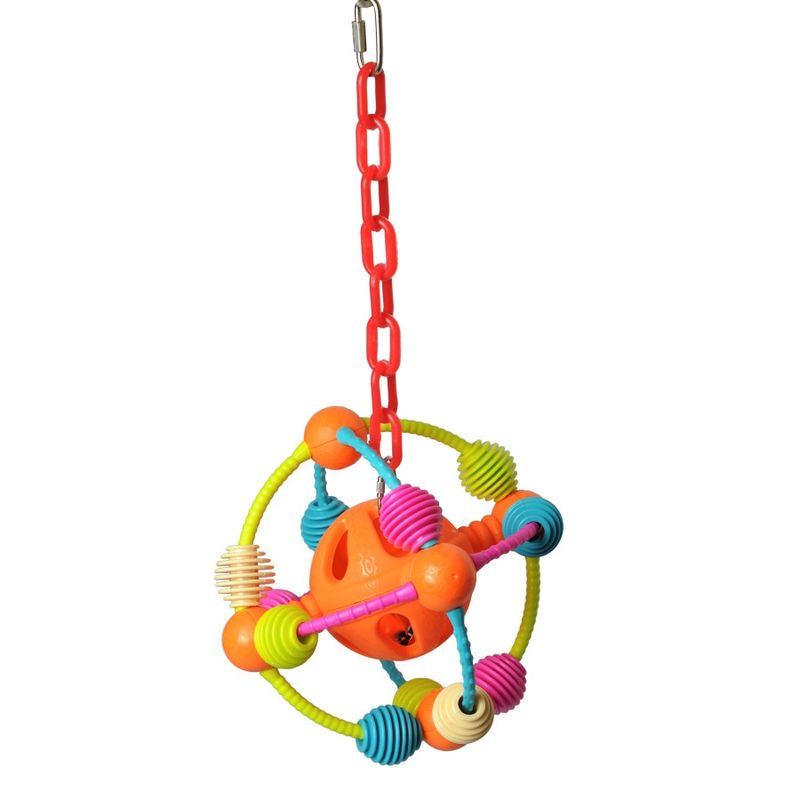 A &amp; E Cages Happy Beaks Space Ball on a Chain Bird Toy