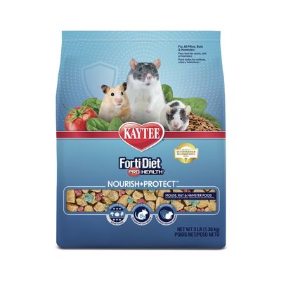 Kaytee Forti-Diet Pro Health Nourish+Protect Mouse, Rat &amp; Hamster Food Grain blend, 1ea/3 lb