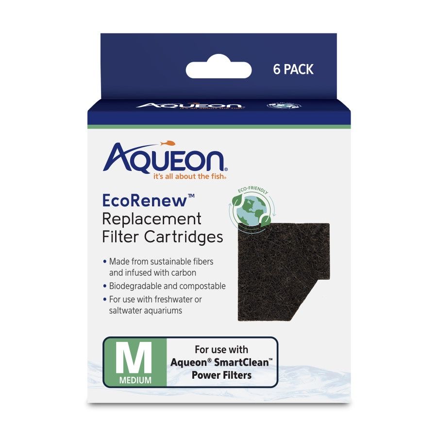 Aqueon EcoRenew Replacement Filter Cartridges 1ea/Medium, 6-pk