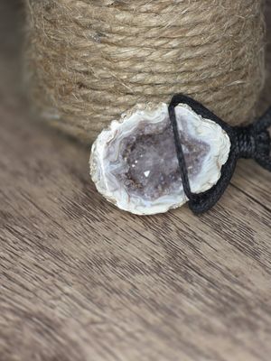 Geode necklace on cord