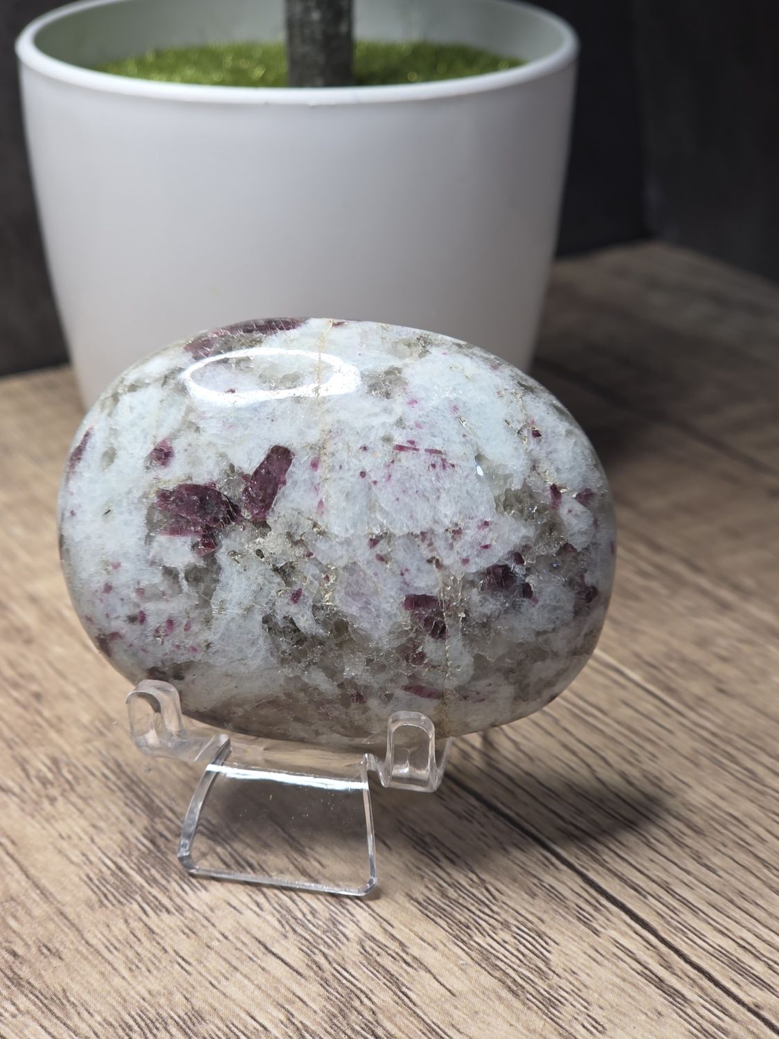 Pink Tourmaline, palm stone #1