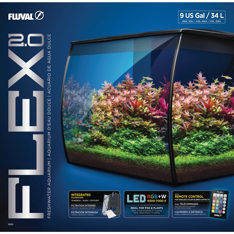 Fluval Flex 2.0 Aquarium Kit Black 9 gal