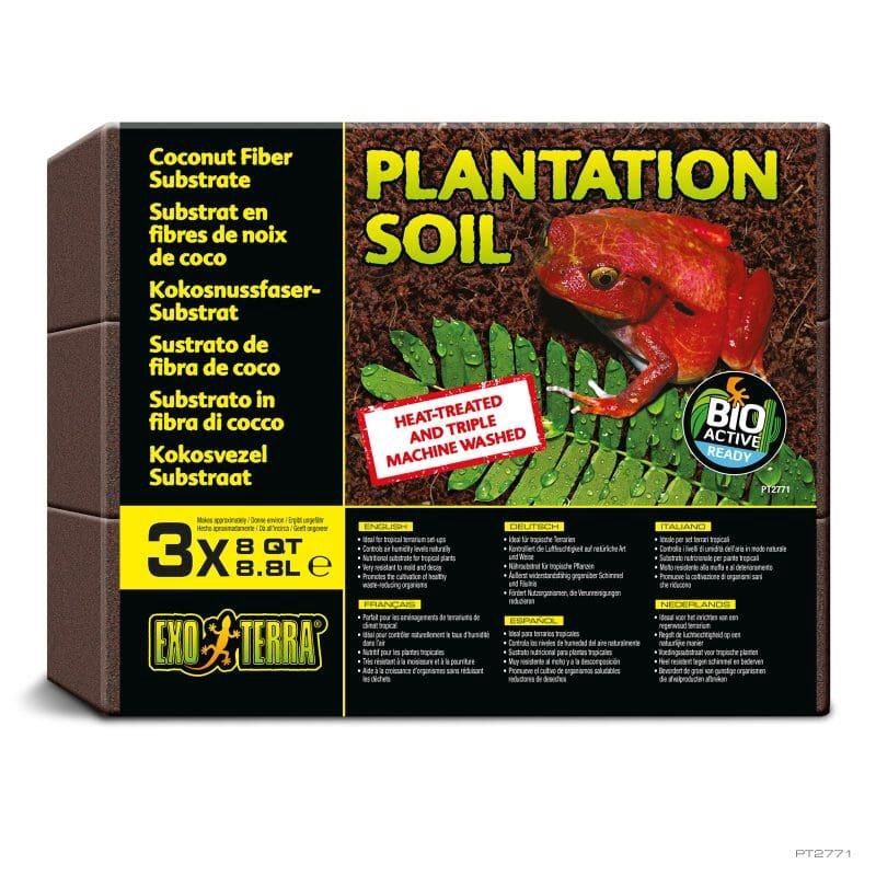 Exo Terra Plantation Soil Compressed Brick 8 qt 3 pack