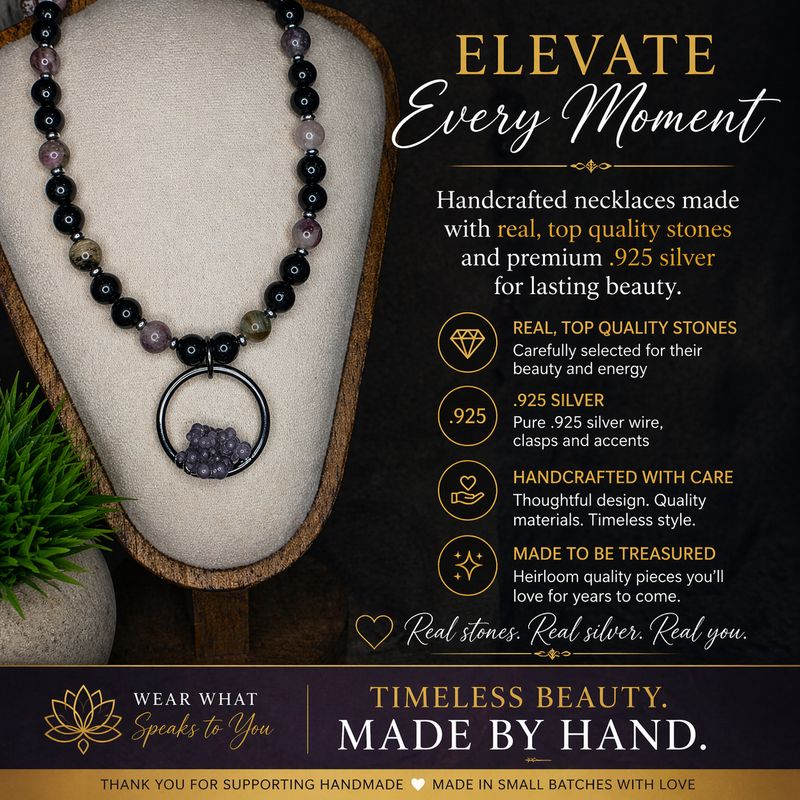 Tourmaline &amp; Grape Agate Necklace