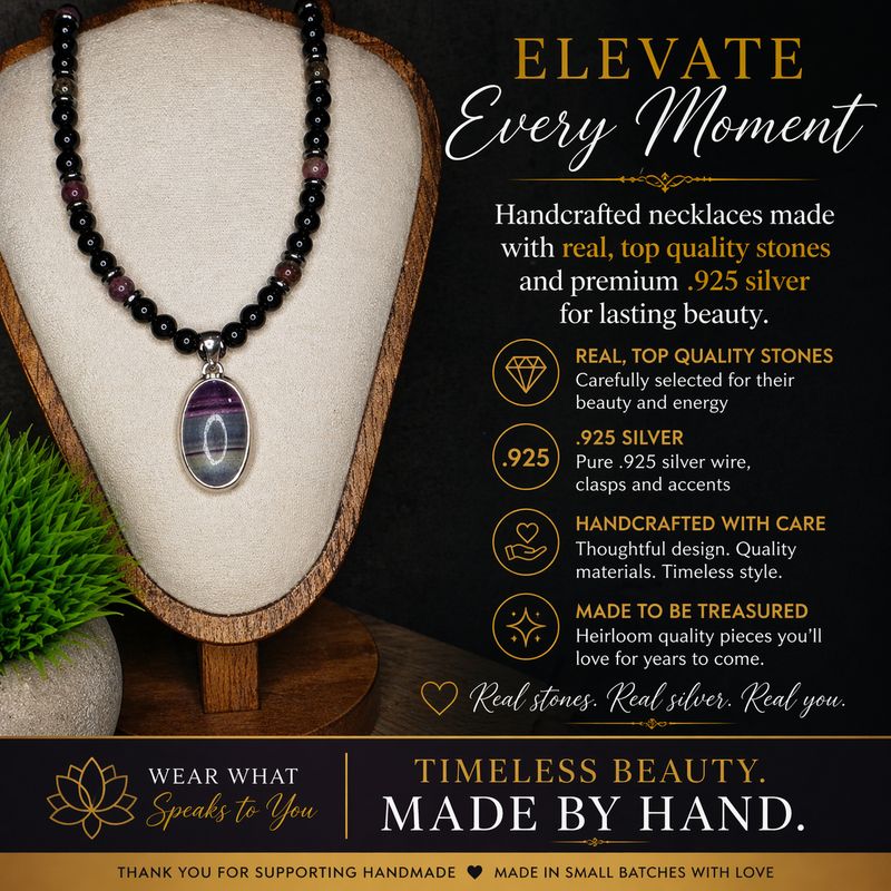 Tourmaline and Rainbow Fluorite Necklace