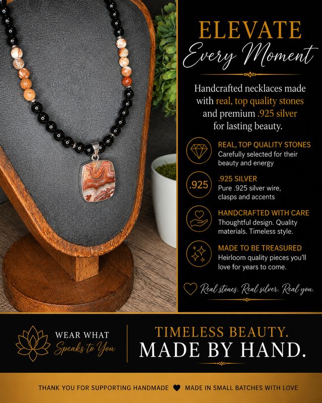 Imperial Jasper &amp; Crazy Lace Agate necklace!
