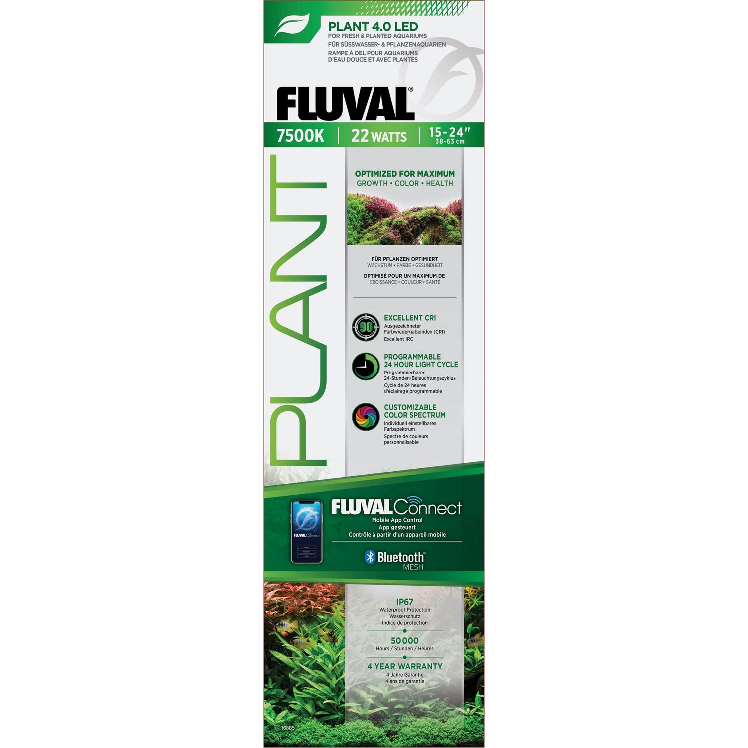 Fluval Plant Light 4.0 LED 32 watt 15-24"