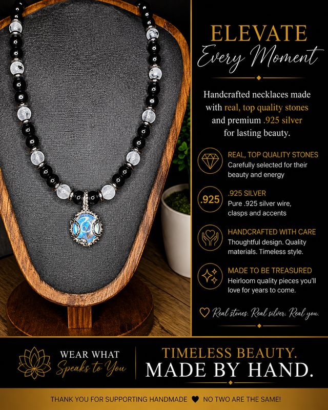 Rutile Quartz, Tourmaline &amp; Moonstone, necklace!