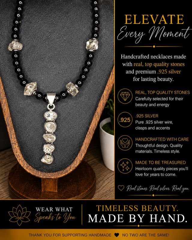 Herkimer Diamonds &amp; Tourmaline, necklace!