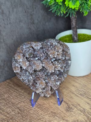 Amazing Quartz w/stalactites, heart.  Includes stand!