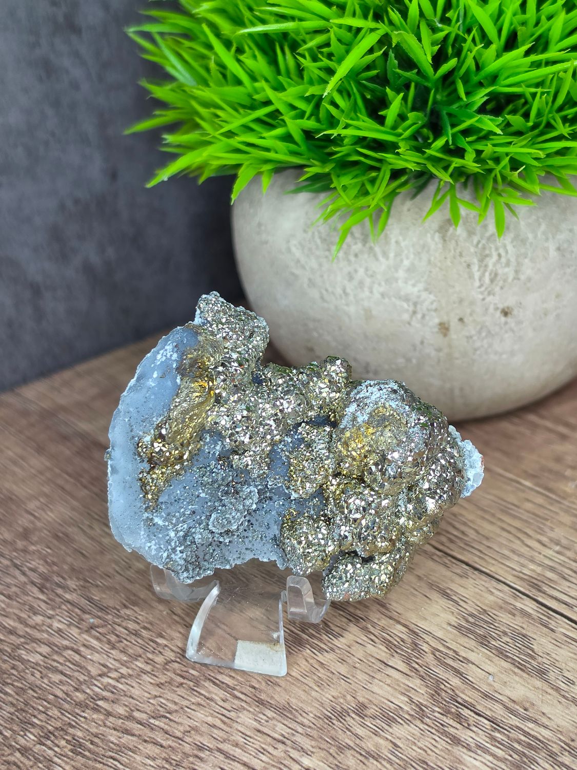Pyrite on Chalcedony, #2